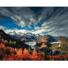 20" x 16" Mountains Sky Paint-by-Number Kit with Wood Display Hanger by Artist's Loft&reg;