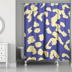 Leopard Shower Curtain Blue/Yellow