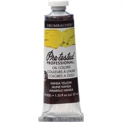Grumbacher&reg; Pre-Tested Professional&reg; Oil Color Paint, 37mL Hansa Yellow