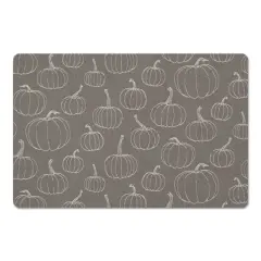 Gray Pumpkin Pattern Floor Mat