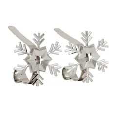 Original MantleClip&reg; Silver Snowflake Icons Stocking Holders, 2ct.