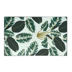 My Magic Carpet Hojas Rainforest Washable Rug Mint