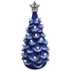 Santa's Workshop 14" NCAA College Team Ceramic LED Christmas Tree University of Kansas
