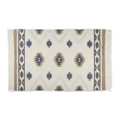 DII&reg; Southwestern Textured Hand-Loomed Shag Rug Stone/Blue