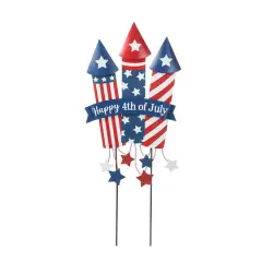 Glitzhome&reg; 30" Patriotic Firecracker Yard Stake