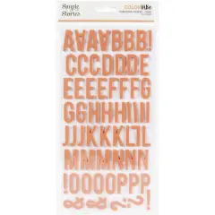 Simple Stories Color Vibe Foam Alpha Stickers Coral