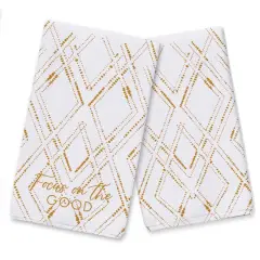 Focus on the Good Tea Towel Set White/Gold