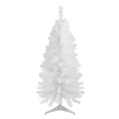 4ft. Pre-Lit White Pine Artificial Christmas Tree, Multicolor Lights