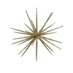 12" Shimmering Gold Glitter Starburst Christmas Ornament