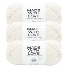 3 Pack Lion Brand&reg; Tom Daley Made with Love&trade; The Cottony One&trade; Yarn Lychee White