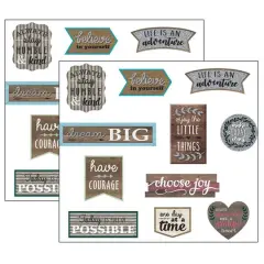 Teacher Created Resources Clingy Thingies&reg; Positive Sayings Accents, 2 Packs of 11