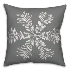 Sketched Snowflake Throw Pillow