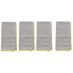 Hello Honey&reg; Gray with Embroidered Yellow Edge Cotton Napkin Set, 4ct.