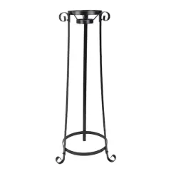 23.75" Black Standing Tower Garden Gazing Ball Stand