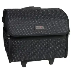 Everything Mary Collapsible Black Pin Dot Rolling Sewing Machine Tote