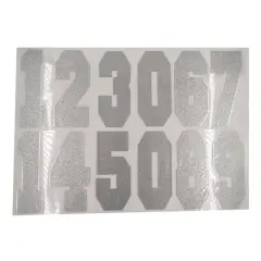 8" Silver Iron-On Glitter Numbers by Make Market&reg;