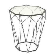 Black Iron Contemporary Accent Table