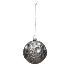 Hello Honey&reg; 2.75" Silver Round Glass Moon Ornament with Glitter