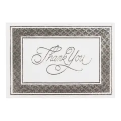 JAM Paper Silver Border Thank You Cards & Envelopes, 25ct.