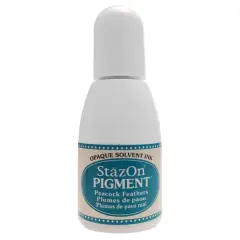 Tsukineko StazOn&reg; Pigment&trade; Opaque Solvent Ink Peacock Feathers