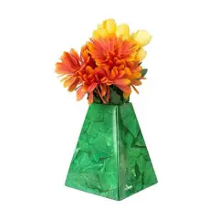 JAM Paper Pop-Up Vase Boxes, 3ct. Green Leaves