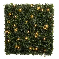 20" Pre-Lit LED Boxwood Cube Stand