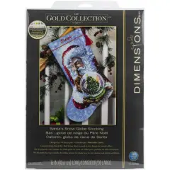 Dimensions&reg; Gold Collection Santa's Snowglobe Stocking Counted Cross Stitch Kit
