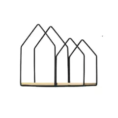 Houses Wall Hanging Bathroom Storage Black