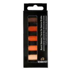 Rembrandt 5 Color Burnt Sienna Half Stick Soft Pastel Set