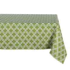 DII&reg; 84" Green Lattice Outdoor Tablecloth