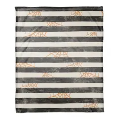Spiderwebs & Stripes Fleece Throw
