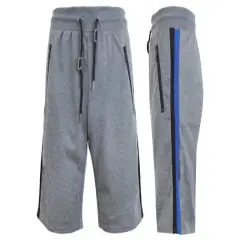 Galaxy By Harvic French Terry Sweat Shorts With Contrast Trims & Side Zipper Pockets Charcoal