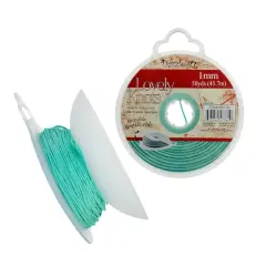 John Bead Lovely Knots 1mm Asian Knotting Cord with Bobbin, 50yd. Turquoise