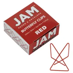 JAM Paper 1.5" Butterfly Clip Paper Clips, 15ct. Red