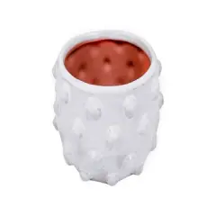 Hello Honey&reg; 5.5" White Bubbled Design Terra Cotta Planter