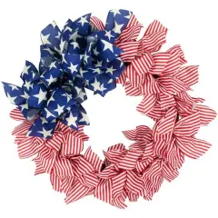 24" Stars & Stripes Patriotic Ribbon Wreath