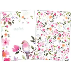 JAM Paper Wildflower Dreams Lightweight Hardcover Notebook with Elastic Band, 2ct.