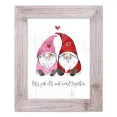 Get Old And Weird Together Gnomes Western White Framed Print