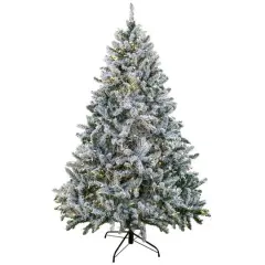 6.5ft. Pre-Lit Snowy Hudson Artificial Christmas Tree, Warm White LED Lights