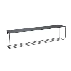 Hello Honey&reg; 40" Matte Black Metal Two-Tier Wall Shelf