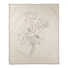 Simple Poppy II 50" x 60" Coral Fleece Blanket