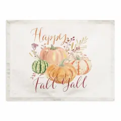 Fall Watercolor Pumpkin Polyester Twill Placemat