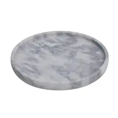 12" White & Gray Round Marble Candle Tray by Ashland&reg;