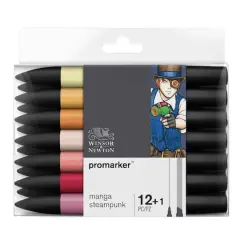 Winsor & Newton&reg; ProMarker&trade; Manga Steampunk 13 Marker Set
