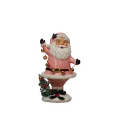 9.5" Pink Santa with Bells Tabletop D&eacute;cor by Ashland&reg;