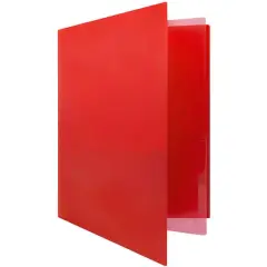 JAM Paper Heavy Duty Plastic 4-Pocket Folder, 2ct. Red