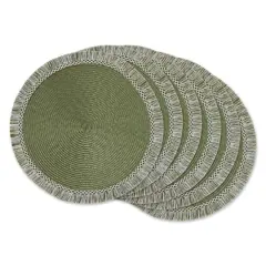 DII&reg; Round Fringed Placemats, 6ct. Sage