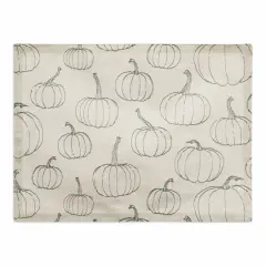 White Pumpkin Pattern Cotton Twill Placemat