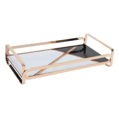 Home Details 14" Gold Color Block Vanity Tray