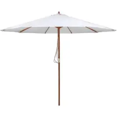 8.5ft. Outdoor Patio Market Umbrella with Wooden Pole Off White
